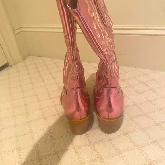 Pink Shiny Cowgirl Boots-Size 9 - Picture 4 of 5